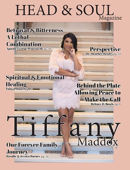 Head & Soul Magazine January–April 2024 cover featuring Tiffany Maddox